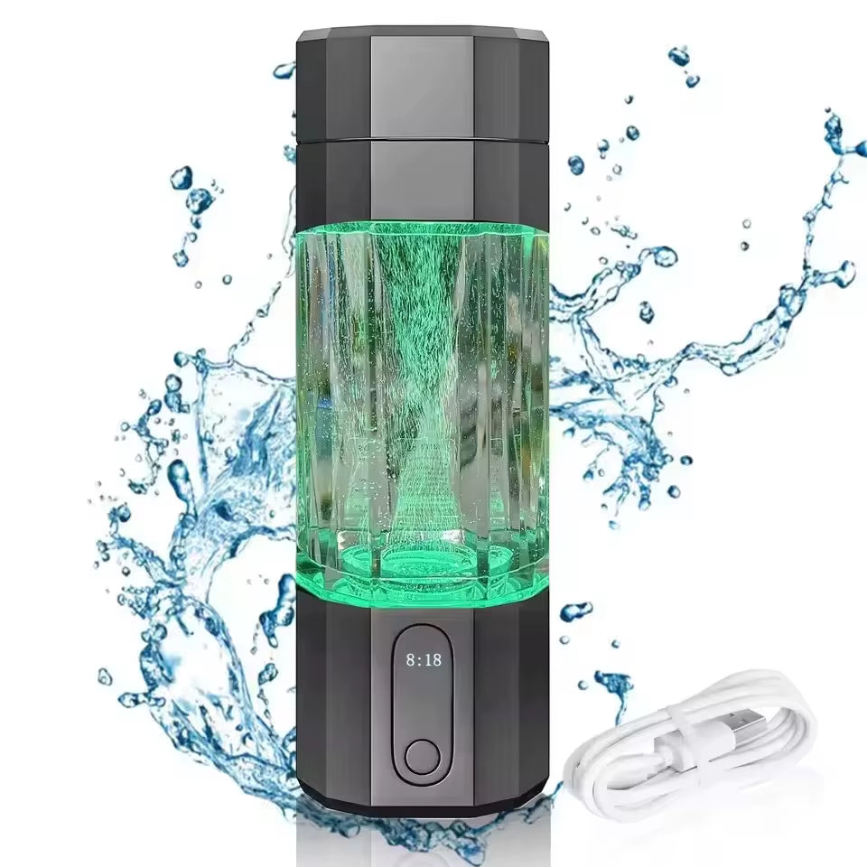 2025 New Upgrade 10000PPB Hydrogen Water Bottle Seven Colorful Light Hydrogen Water Generator with Pressure Relief Valve