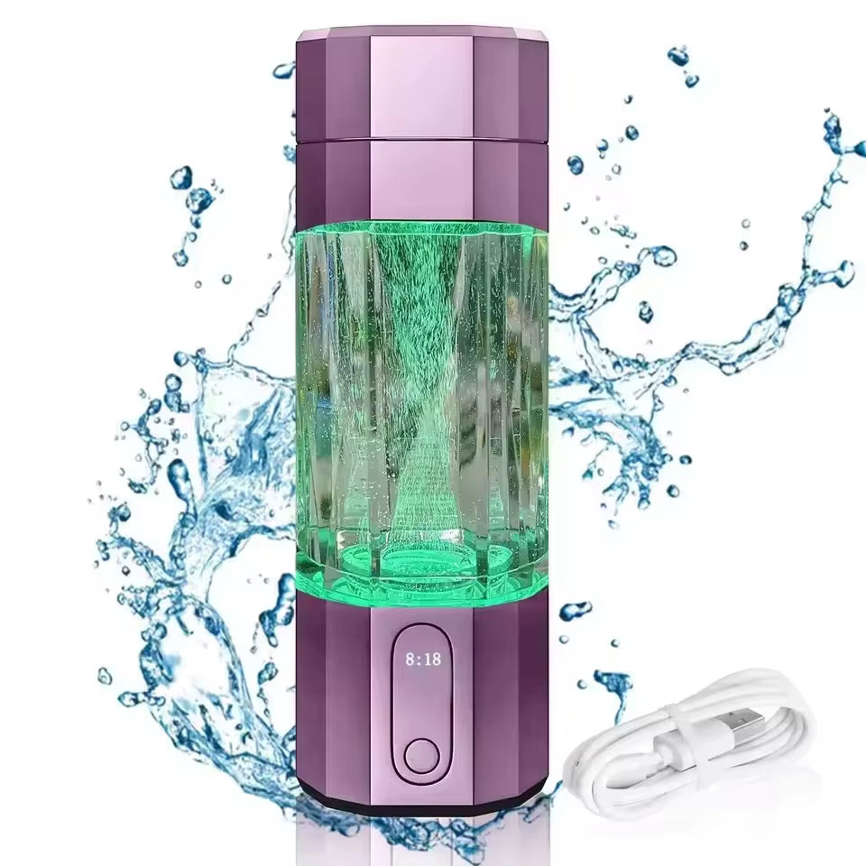 2025 New Upgrade 10000PPB Hydrogen Water Bottle Seven Colorful Light Hydrogen Water Generator with Pressure Relief Valve